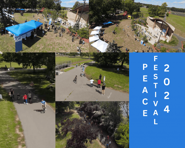Peace Festival 2024 photo collage of the bike ride and walk