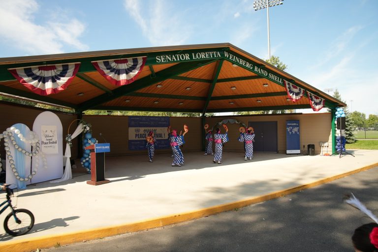 The 7th Annual Peace Festival stage at Milton A. Votee Park in Teaneck
